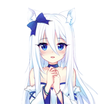 Anime - Cute White Hair Girl