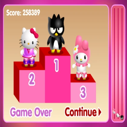 Hello Kitty: Roller Rescue - Game Over Screen