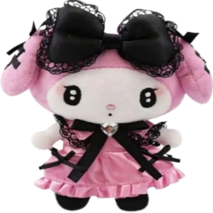 ♡ my melody jirai pink dress plushie png