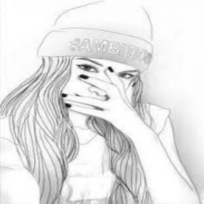 Girl Beanie Outline