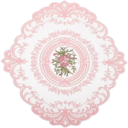 pink and white placemat