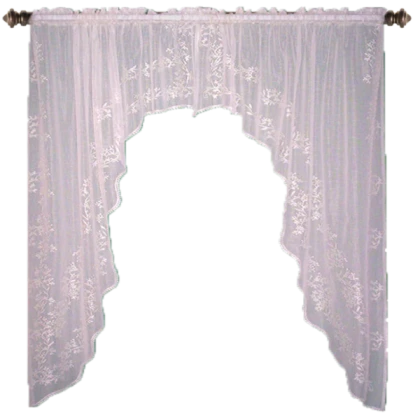 BLOXBURG TRANSPARENT - pink coquett lace curtains