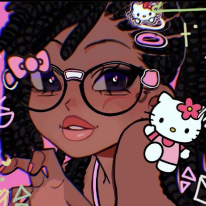 Kawaii | Hello Kitty Black girl Pastel