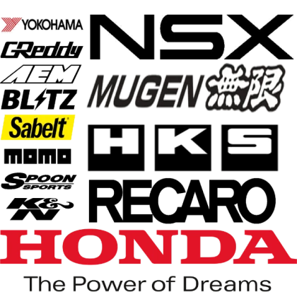 Cluster of aftermarket stickers for an NSX (Right)