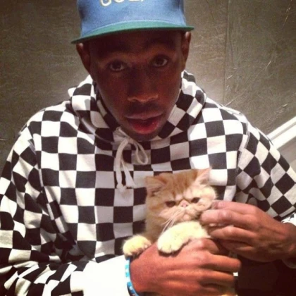 tyler the creator with a cat