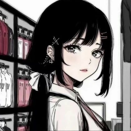 Aesthetic girl | Y2K Black and White Color