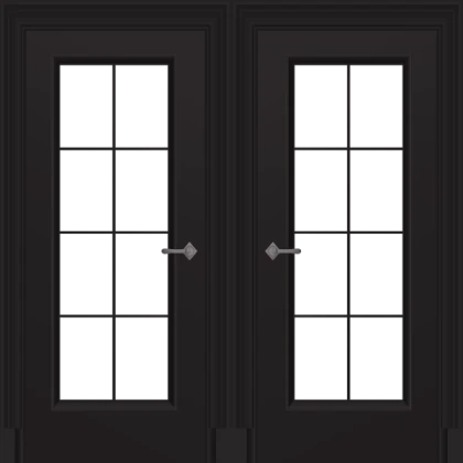 black double door