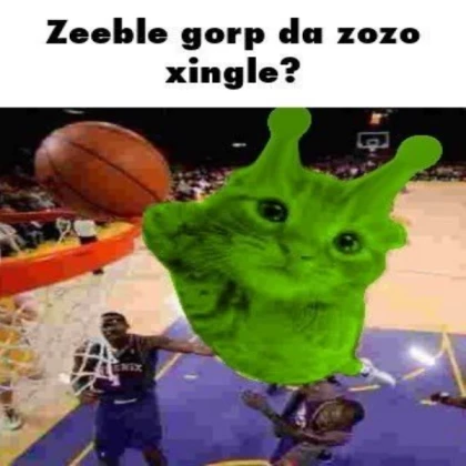 basketball alien cat