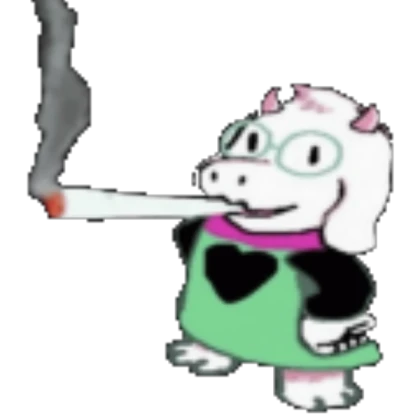 ralsei with the fat smoking stick