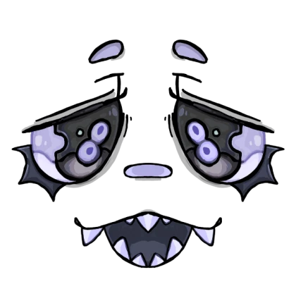 Blue monster alien face