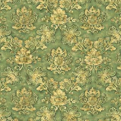 Green/yellow vintage flower wallpaper