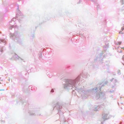 Kawaii | Pink White Softcore Bunny Bling