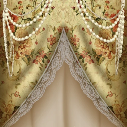 floral skirt with pearls