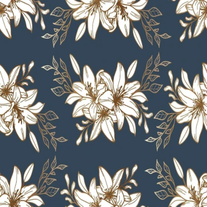seamless white lilies pattern