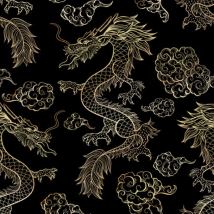 chinese dragon pattern (gold)