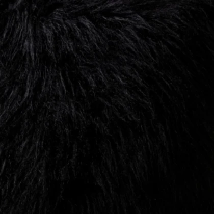 black fluffy pillow
