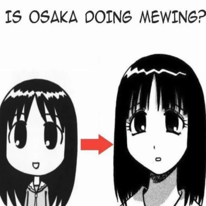 Osaka doing mewing?