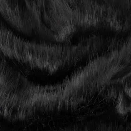 black fluffy fabric