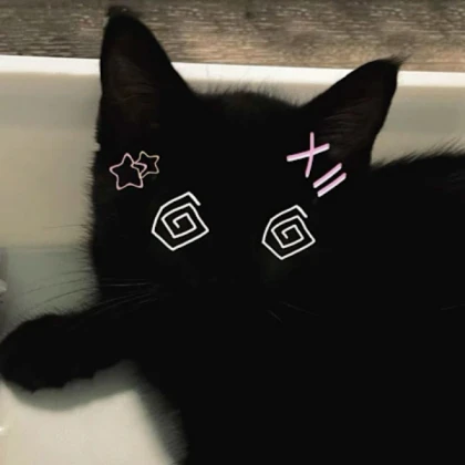 Kawaii black cat | filter Pink