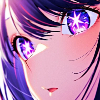 Kawaii anime girl | Eyes Purple Blur