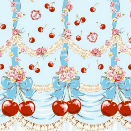 Baby Blue Cherry Skirt Pattern