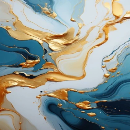 Blue White Gold Abstract Artwork