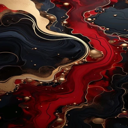 Gold Red Black Marble Abstract