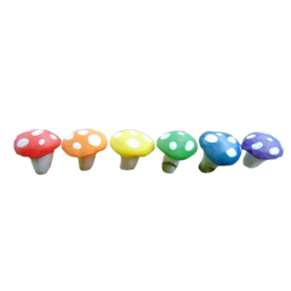 Weirdcore colorful mushrooms line