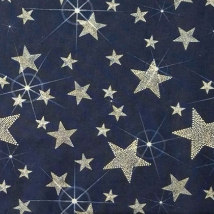 White Stars on Blue Denim