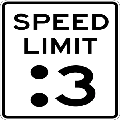 Speed Limit Cat Face Sign