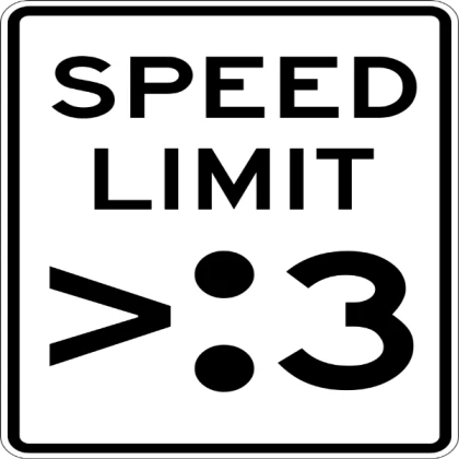 Speed Limit Angry Cat Face Sign