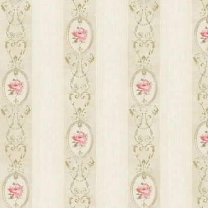 Flower Stripe Vintage Wallpaper