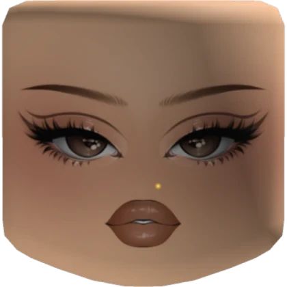 makeup face w/ gold stud