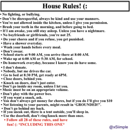 House Rules! (: