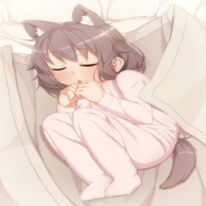 Anime Neko Baby sleeping