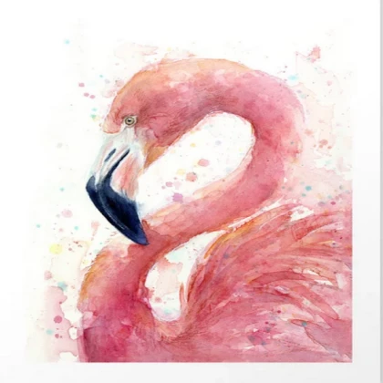 flamingo watercolor