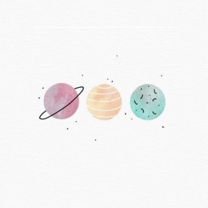 Watercolor planets