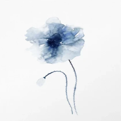 [SUMMER] blue watercolor poppies