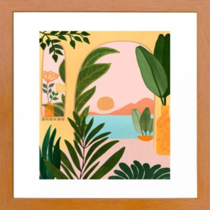 Brown Framed Pastel Summer Vacation