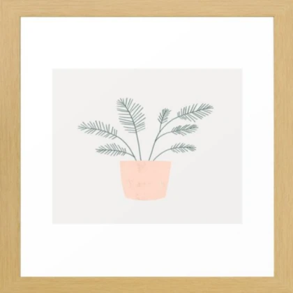 Brown Framed Pastel Summer Plant