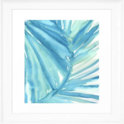 blue watercolor palm