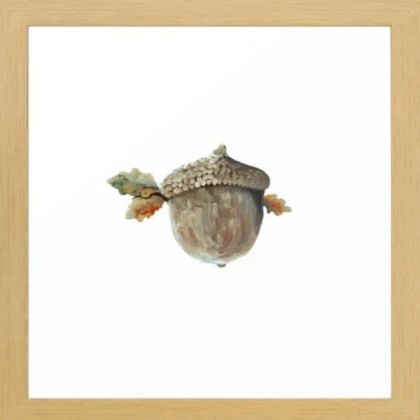 brown framed watercolor acorn