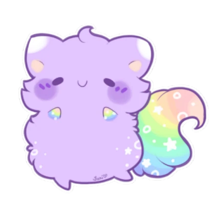 Cotton Candy Kawaii Cat