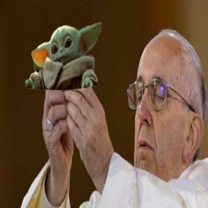 baby yoda and the pope