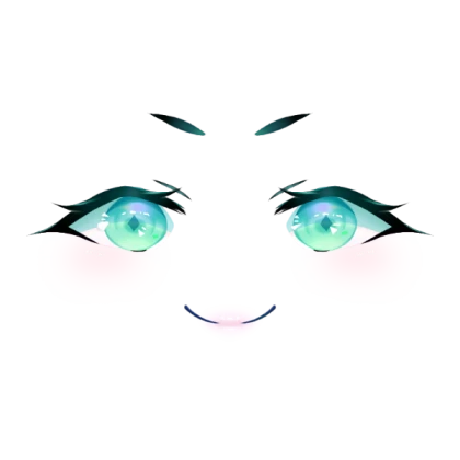 Anime Fierce Face w/ Teal Eyes