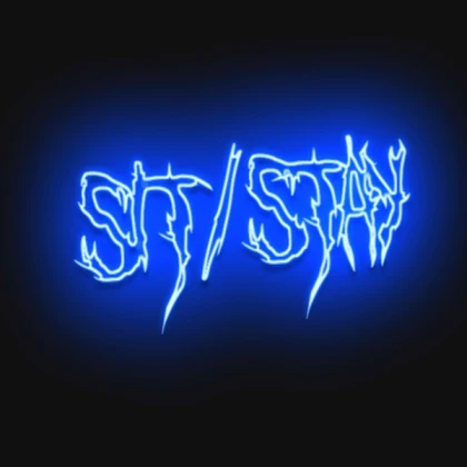 Neon Glow Sign Sit/Stay Poppy