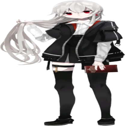 pale red-eyed white-haired anime girl