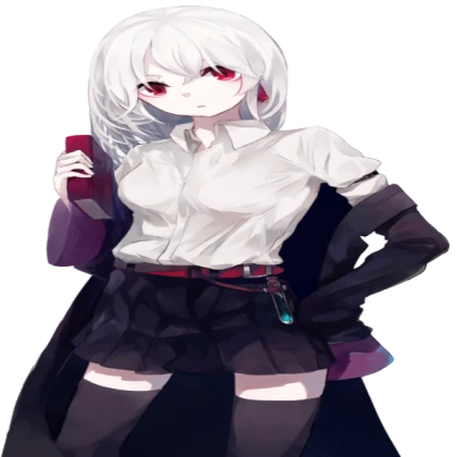 pale red-eyed white-haired anime girl 2