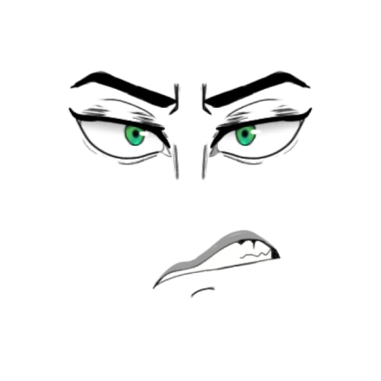 Gender-neutral Anime Face - Annoyed (Green)