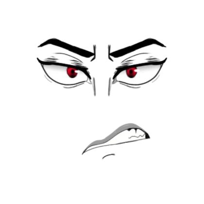 Gender-neutral Anime Face - Annoyed (Red)